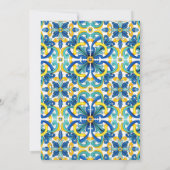 Blauwe tegel citroen Amalfi Positano baby shower Kaart (Achterkant)