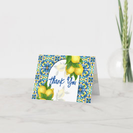 Blauwe tegel citroen Amalfi Positano Italiaans Bedankkaart