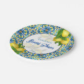 Blauwe tegel citroen Amalfi Positano vrijgezellenf Papieren Bordje (Gekanteld)