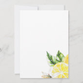 Blauwe tegel citroen Italiaans bruidsdiner Kaart (Achterkant)