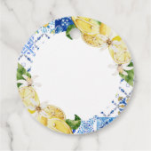 Blauwe tegel citroen Italiaans bruidsfeest favor t Bedankjes Labels (Achterkant)