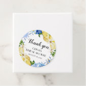 Blauwe tegel citroen Italiaanse bruidsdouche favor Bedankjes Labels (In situ)