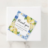 Blauwe tegel citroen Italiaanse bruidsdouche favor Bedankjes Labels (In situ)