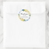 Blauwe tegel citroen Italiaanse bruidsfeest sticke Ronde Sticker (Tas)