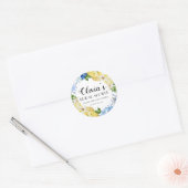 Blauwe tegel citroen Italiaanse bruiloft stickers (Envelop)