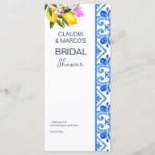 Blauwe tegel citroen Middellandse Zee, sjabloon Menu (Achterkant)