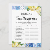 Blauwe Tegel Citroenen Citrus Bruids Scattergories Kaart (Voorkant)