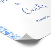 Blauwe tegel en Citroen huwelijkscadeaus & Kaarten Poster (Hoek)