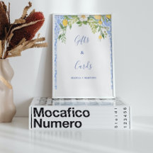 Blauwe tegel en Citroen huwelijkscadeaus & Kaarten