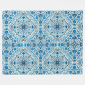 Blauwe tegel fleece deken (Voorkant (Horizontaal))