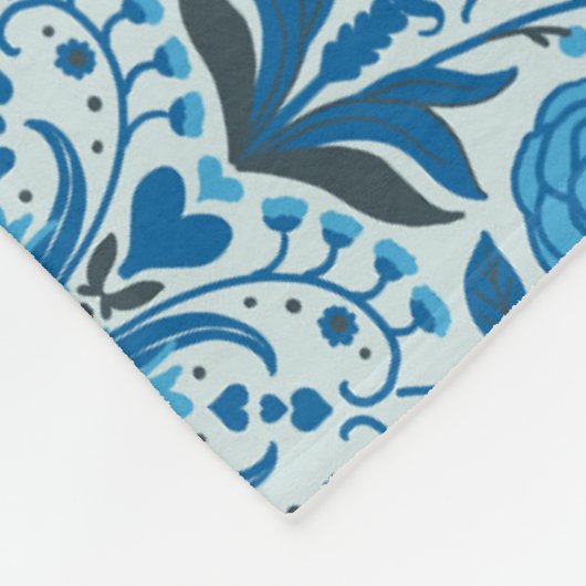 Blauwe tegel fleece deken (Hoek)