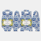  Blauwe Tegel Geel Citroenen Trouwen Bedankdoosjes (Ongevouwen)