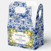  Blauwe Tegel Geel Citroenen Trouwen Bedankdoosjes (Open)