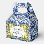  Blauwe Tegel Geel Citroenen Trouwen Bedankdoosjes (Achterkant)