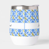 Blauwe tegel gele citroen aquarel monogram naam (Links)
