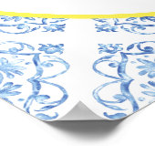 Blauwe Tegel Hortensia Bruidsborrel Welkomstbord Poster (Hoek)