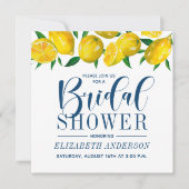 Blauwe Tegel Italiaan Lemon Bridal Shower Kaart (Voorkant)