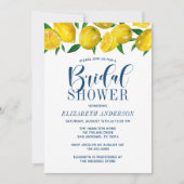 Blauwe Tegel Italiaan Lemon Wedding Kaart (Voorkant)