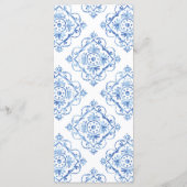 Blauwe Tegel Italiaans Floral Lemon Diner Menu (Achterkant)