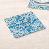 Blauwe tegel kartonnen onderzetters (Schuin)