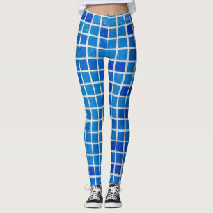 Blauwe tegel leggings