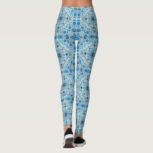 Blauwe tegel leggings (Achterkant)