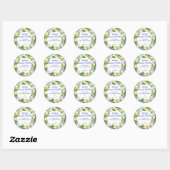 Blauwe Tegel Lemon Bridal Brunch Bubble Ronde Sticker (Vel)