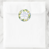 Blauwe Tegel Lemon Bridal Brunch Bubble Ronde Sticker (Tas)