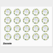 Blauwe Tegel Lemon Bridal Brunch Ronde Sticker (Vel)
