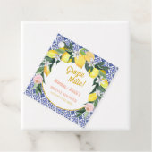 Blauwe Tegel Lemon Grazie Mille Bruidsfeest Bedankjes Labels (In situ)