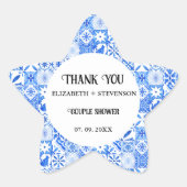 Blauwe tegel Lemon paar douche dank u Ster Sticker (Voorkant)