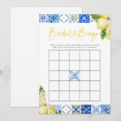 Blauwe Tegel Lemon Vrijgezellenfeest Bingo Kaarten (Voorkant / Achterkant)