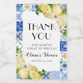 Blauwe Tegel Lemon Vrijgezellenfeest Wijn Etikette Wijn Etiket (Enkel label)