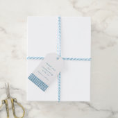 Blauwe tegel lijst Grieks bruiloft dank u gunst Cadeaulabel (Met Touw)