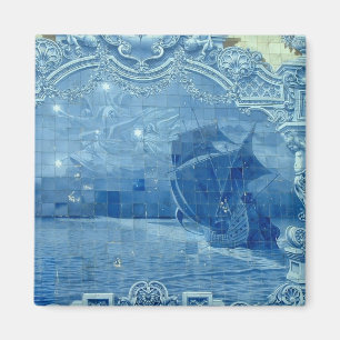 Blauwe tegel magneet