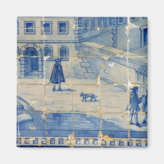 Blauwe tegel magneet (Voorkant)