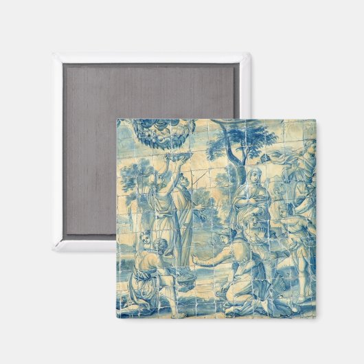 Blauwe tegel magneet