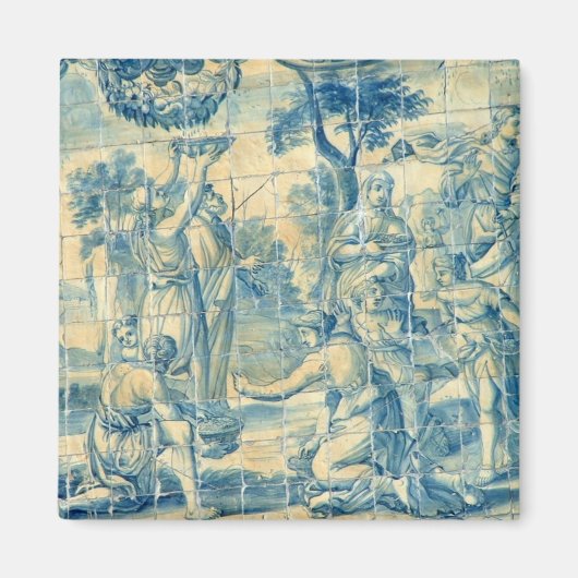 Blauwe tegel magneet (Voorkant)