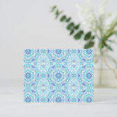 Blauwe Tegel Mandala Briefkaart (Staand voorkant)