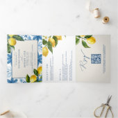 Blauwe Tegel | Middellandse-Zeegebied | Lemon Wedd Drieluik Programma (Binnen)