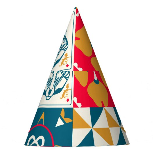 Blauwe Tegel: Mozaïek Achtergrond. Feesthoedjes (Voorkant)