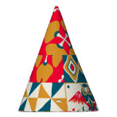 Blauwe Tegel: Mozaïek Achtergrond. Feesthoedjes (Rechts)