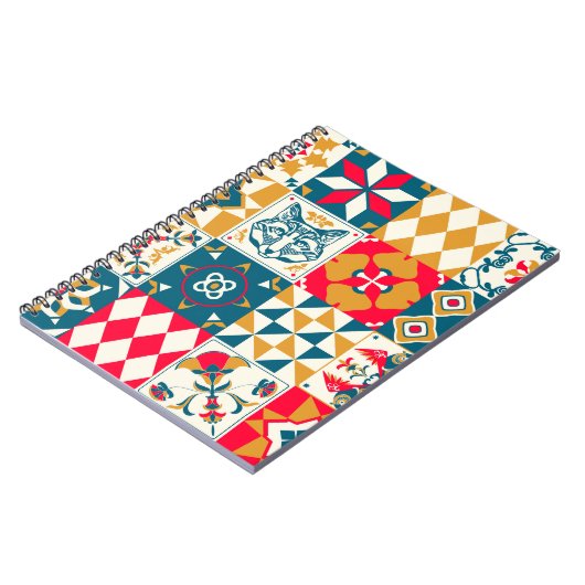 Blauwe Tegel:  Mozaïek Achtergrond. Notitieboek (Linkerzijde)