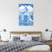 Blauwe tegel mozaïek van jesus, Portugal Canvas Afdruk (Insitu (Slaapkamer))