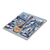 Blauwe tegel over Lissabon en de Portugese cultuur Tegeltje (Zijkant)