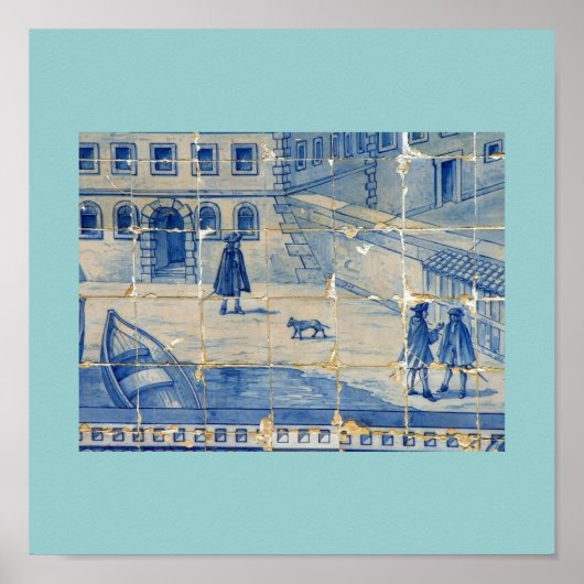 Blauwe tegel poster (Voorkant)