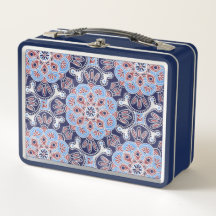 Blauwe tegel print lunchbox
