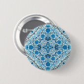 Blauwe tegel ronde button 5,7 cm (Voorkant /achterkant)