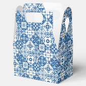 Blauwe Tegel Santorini Grieks/Spaans Baby shower Bedankdoosjes (Geopend)