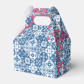 Blauwe Tegel Santorini Grieks/Spaans Baby shower Bedankdoosjes (Achterkant)